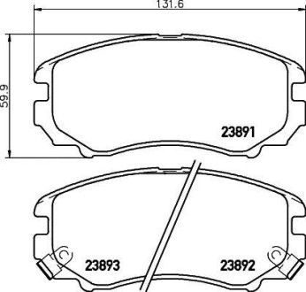 Гальмівні колодки HYUNDAI Coupe/Sonata IV/Tucson/KIA Sportage New/Magentis/Optima -06 NISSHINBO NP6091