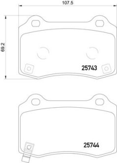 Колодки тормозные дисковые задние Tesla Model S (12-), Model X (13-)/Jeep Grand Cherokee (10-)/Hyundai Genesis (08-) NISSHINBO NP6124