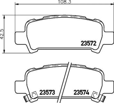 Гальмівні колодки SUBARU Forester/Impreza/Legacy/Outback "R "92-10 NISSHINBO NP7003 (фото 1)