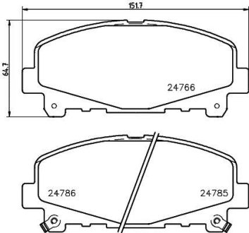 Колодки тормозные дисковые передние Honda Accord VIII 2.0, 2.4 универсал (08-) NISSHINBO NP8035 (фото 1)