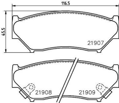 Колодки тормозные дисковые передние Suzuki Grand Vitara 1.6, 2.0 (98-03), Jimny 1.5 4x4 (05-) NISSHINBO NP9005 (фото 1)