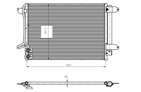 Конденсатор кондиционера VOLKSWAGEN JETTA IV (10-) 2.0 FSi NRF 350507