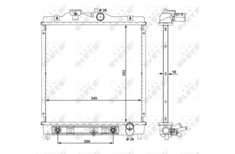 Радіатор, охолодження двигуна NRF 516355