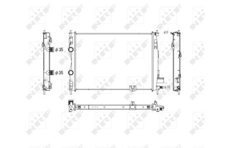 Радіатор, охолодження двигуна NRF 53756
