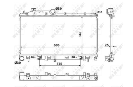 Радіатор Subaru Forester, 2,5, 07- NRF 53886