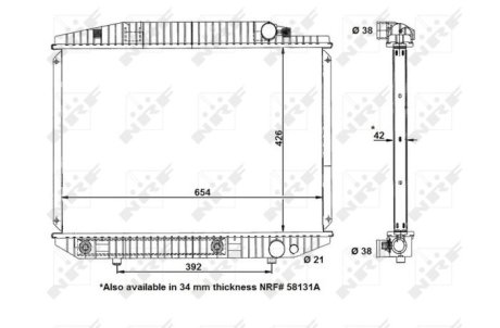 Радіатор, охолодження двигуна NRF 58131