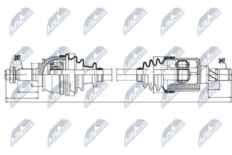 ПІВВІСЬ | MINI COOPER S 1.6 00-08 /ЛІВ/ NTY NPWBM020