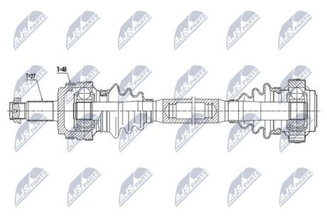 ПІВВІСЬ | BMW 3 E90/E91/E92 316I/318I/320I/323I 05-12, 1 E81/E82/E87/E88 116I/118I/118D/120I 03-11 /ЛІВ,ЗАД,MTM/ NTY NPWBM036