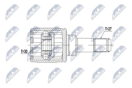 ШАРНІР РІВНИХ КУТОВИХ ШВИДКОСТЕЙ | BMW 3/3GT F3 316D/318D/320D 11-, 4 F3 418D/420D 13-, 1/2 F2 116D/118D/120D 11- /ЗАД/Л/П/ NTY NPWBM066