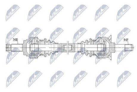 ПІВВІСЬ | BMW 5 F10/F11 525D/530D/535I/550I 10- /ЗАД,ЛІВ/ NTY NPWBM101