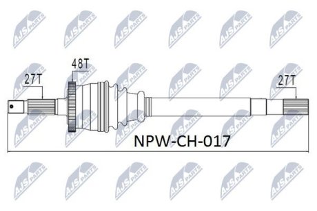 ПІВВІСЬ | JEEP GRAND CHEROKEE 99-04 /WITHOUT VARI-LOCK /ЛІВ/ NTY NPWCH017