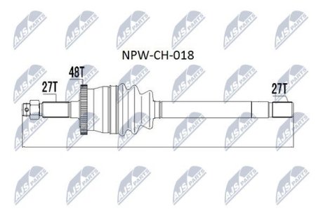 ПІВВІСЬ | JEEP GRAND CHEROKEE 99-04 /WITH VARI-LOCK/ /ЛІВ/ NTY NPWCH018