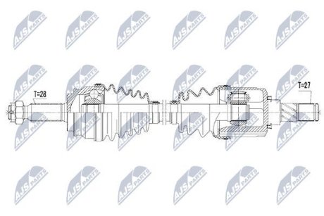 ПІВВІСЬ | JEEP COMPASS/PATRIOT 2.0/2.4 4WD 08- /ATM,ПЕРЕД,ЛІВ/ NTY NPWCH046