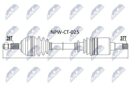 ПІВВІСЬ | CITROEN JUMPY 2.0HDI 06-, PEUGEOT EXPERT 2.0HDI 06-, FIAT SCUDO 2.0D 07- /ЛІВ/ NTY NPWCT025