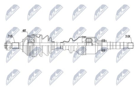 ПІВВІСЬ | CITROEN BERLINGO 1.6, 1.6HDI,2.0HDI 00-, XSARA 2.0,2.0HDI 99-, PEUGEOT PARTNER 1.6,1.6HDI,2.0HDI 99- /ПРАВ/ NTY NPWCT059