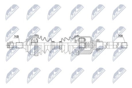 ПІВВІСЬ | CITROEN C5 1.8,2.0,2.0HDI 01-04, C5 II 1.6HDI,1.8,2.0 04-08, PEUGEOT 207 1.6HDI 06- /ПРАВ/ NTY NPWCT063