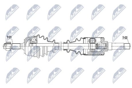 ПІВВІСЬ | CITROEN SAXO 1.0,1.1,1.4 99-03, PEUGEOT 106 II 1.0,1.1,1.4,1.5D 99-04 /ПРАВ, 4 БОЛТА/ NTY NPWCT067