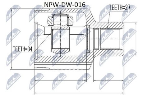 ШРКШ внутр. 27x34x47 SsangYong Rexton2 2.7Xdi NTY NPWDW016