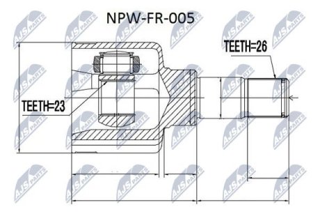 Внутренний шрус ford focus11.8di 2.0 9804,1322224 NTY NPWFR005