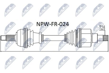 ПІВВІСЬ | FORD FOCUS I 1.8DI/TDI/TDDI, 2.0 98-04 /ЛІВ/ NTY NPWFR024