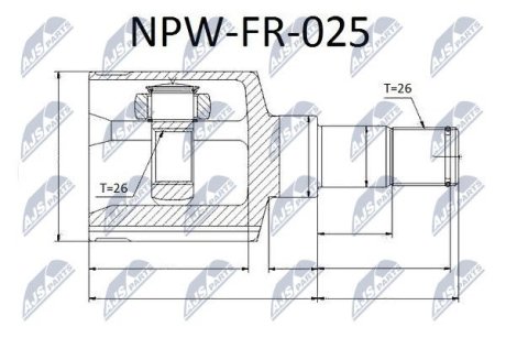 Внутренний шрус ford focus21.6i 2.0i,1676318 NTY NPWFR025