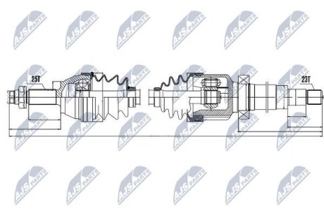 ПІВВІСЬ | FORD FOCUS I 1.4,1.6,1.8 98-04 /ПРАВ/ NTY NPWFR030