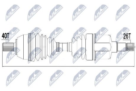 ПІВВІСЬ | FORD MONDEO IV, GALAXY, S-MAX 1.8TDCI/2.0TDCI 07-13, VOLVO V70 2.0D 136KM 07- /ЛІВ MTM/ NTY NPWFR050 (фото 1)