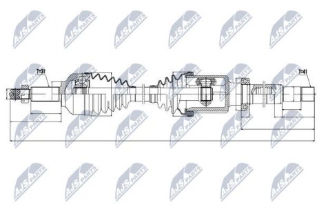 ПІВВІСЬ | FORD TRANSIT 310 13-, TOURNEO CUSTOM/TRANSIT CUSTOM 310 12- /ПРАВ/ NTY NPWFR074