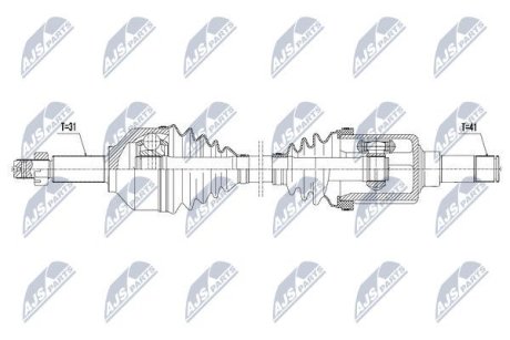 ПІВВІСЬ | FORD TRANSIT 330 2.2TDCI 01.13-, 2.0TDCI 01.16-, TRANSIT CUSTOM 330 2.2TDCI 01.13-, 2.0TDCI 01.16- /ЛІВ,SKRZYNIA 6MT/ NTY NPWFR075