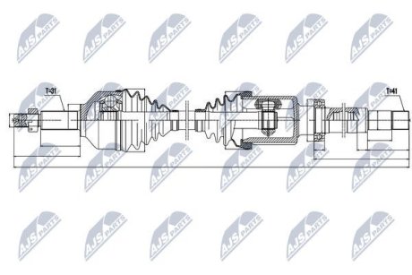 ПІВВІСЬ | FORD TRANSIT 330 2.2TDCI 01.13-, 2.0TDCI 01.16-, TRANSIT CUSTOM 330 2.2TDCI 01.13-, 2.0TDCI 01.16- /ПРАВ,SKRZYNIA 6MT/ NTY NPWFR076