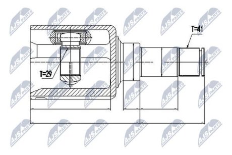 Внутренний шрус ford transit 310 tourneo custom,1774279 NTY NPWFR077