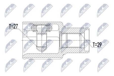 ШАРНІР РІВНИХ КУТОВИХ ШВИДКОСТЕЙ | FORD RANGER 2.2TDCI,3.2TDCI 11- /ПЕРЕД,ПРАВ,MTM/ATM/ NTY NPWFR089