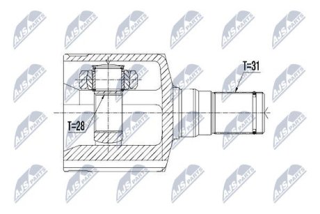 Внутренний шрус ford 2.0tdci mondeo iv 0715 smax 0614,1667957 NTY NPWFR095