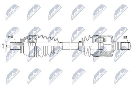 ПІВВІСЬ | FORD ENG. 2.0TDCI MONDEO IV 07-15, S-MAX 06-14, GALAXY 06-15 /ЛІВ, ATM AWF21/ NTY NPWFR096