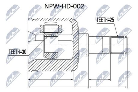 ШРУС внутренний левый Honda Civic NTY NPWHD002