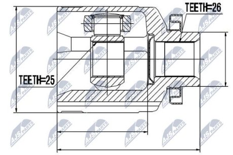 Внутренний шрус hyundai tucson 04,495002e550 NTY NPWHY516