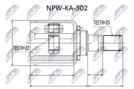 Внутренний шрус kia ceed 1.4 45444,495921h010 NTY NPWKA302 (фото 1)