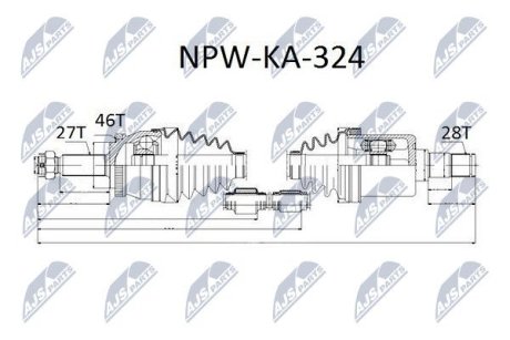 ПІВВІСЬ | KIA CEED 2.0CRDI 06- /MTM ПРАВ/ NTY NPWKA324