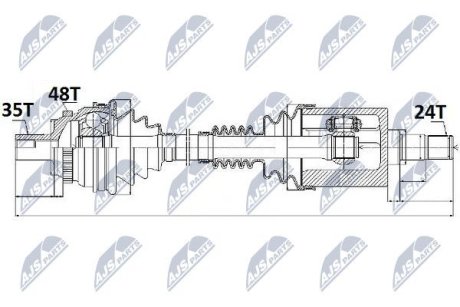 ПІВВІСЬ | MERCEDES E KLASA 4MATIC W210/S210 07.99-03 /ПРАВ, ПЕРЕД/ NTY NPWME023