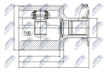 Внутренний шрус mercedes e klasa 4matic w210 передняя, 2103300901 NTY NPWME024