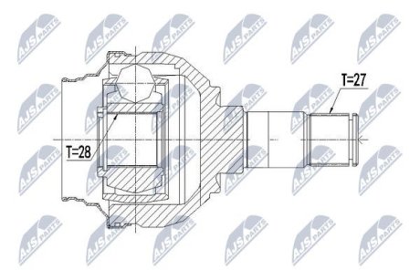 ШАРНІР РІВНИХ КУТОВИХ ШВИДКОСТЕЙ | MERCEDES W176 A180CDI 15-, W242/W246 B180CDI 15-, GLA180/GLA200/GLA250 W156 13- /ATM,ПЕРЕД,ЛІВ/ NTY NPWME084