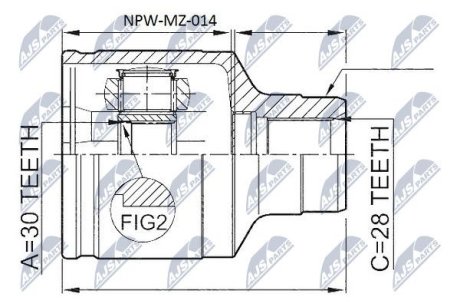 Внутренний шрус mazda 626 gf 2.0td 9702,gd1722520 NTY NPWMZ014