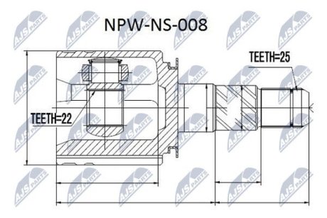 Шрус внутренний правый FX NTY NPWNS008