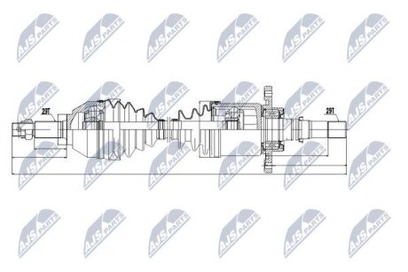 ПІВВІСЬ | NISSAN QASHQAI 2WD 1.6DCI 11-, 2.0DCI 07-, RENAULT KOLEOS 2.0DCI 2WD 08- /ПРАВ/ NTY NPWNS041