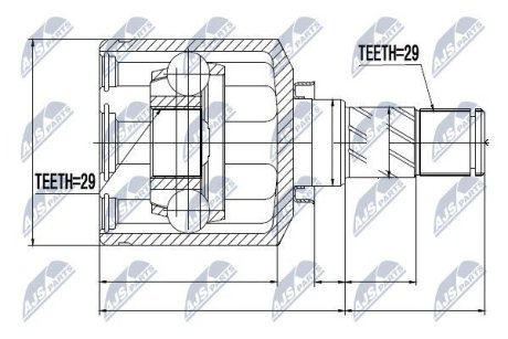 Внутренний шрус nissan qashqai 2wd 2.0dci 07,391011541r NTY NPWNS044