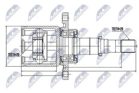 Внутренний шрус nissan qashqai 2wd 1.6dci 11 2.0dci 07,391000606r NTY NPWNS045