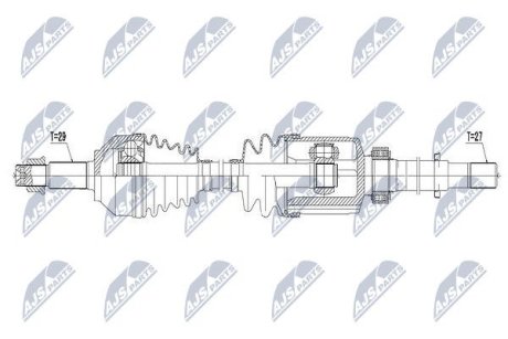 ПІВВІСЬ | NISSAN XTRAIL 2.5 4WD 07-, ROGUE 07-, RENAULT KOLEOS 08- /ПРАВ,ATM/ NTY NPWNS062