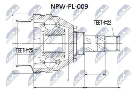 Внутренний шрус opel astra f corsa c,374327 NTY NPWPL009