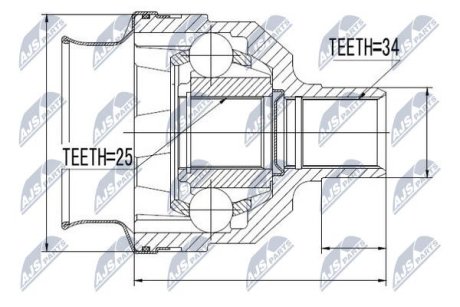 Внутренний шрус opel astra h zafira b,1603272 NTY NPWPL025