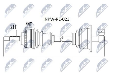 ПІВВІСЬ | RENAULT MEGANE I 1.4,1.6,1.9D/TD/DTI,2.0 95-02, MEGANE SCENIC 1.4,1.6,1.9D/TD/DTI,2.0 96-03 /ЛІВ/ NTY NPWRE023